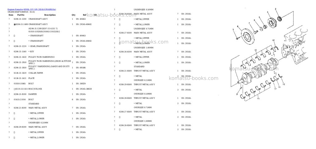 Komatsu 6D95L-1VV S/N 29245-UP Parts catalog cover Page 10 Komatsu 6D95L-1VV S/N 29245-UP Parts catalog cover Page 10
