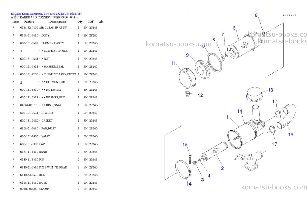 Komatsu 6D95L-1VV S/N 29245-UP Parts catalog cover Page 4 Komatsu 6D95L-1VV S/N 29245-UP Parts catalog cover Page 4