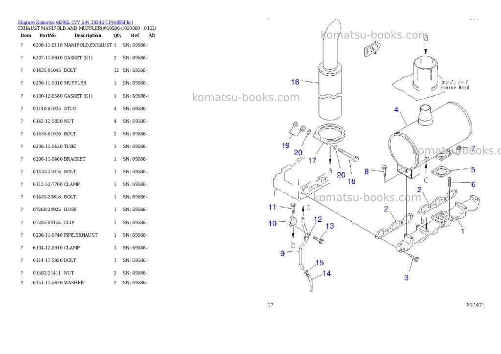 Komatsu 6D95L-1VV S/N 29245-UP Parts catalog cover Page 5 Komatsu 6D95L-1VV S/N 29245-UP Parts catalog cover Page 5