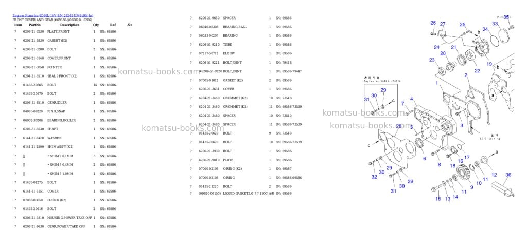 Komatsu 6D95L-1VV S/N 29245-UP Parts catalog cover Page 7 Komatsu 6D95L-1VV S/N 29245-UP Parts catalog cover Page 7