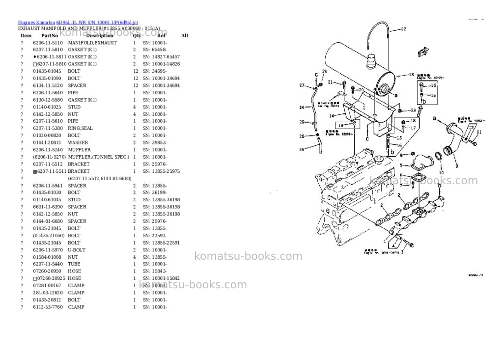 Komatsu 6d95l-1l-wr s/n 10001-up Parts catalog cover Page 5