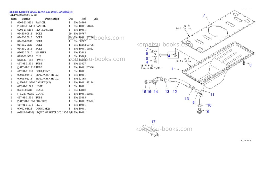 Komatsu 6d95l-1l-wr s/n 10001-up Parts catalog cover Page 8