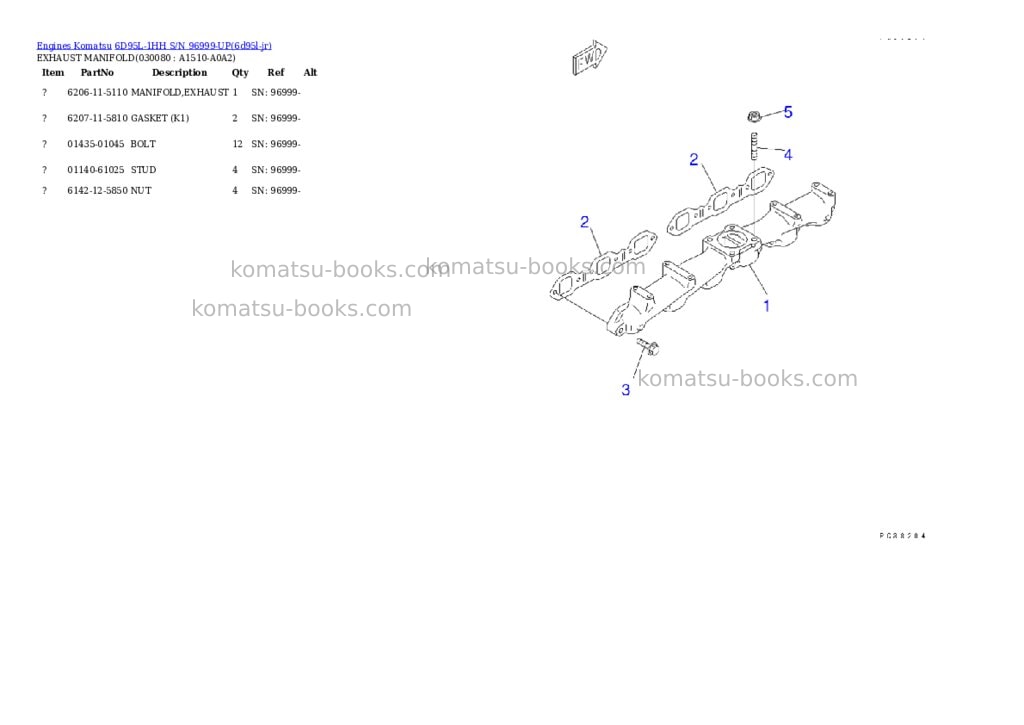 Komatsu 6d95l-1hh s/n 96999-up Parts catalog cover Page 7