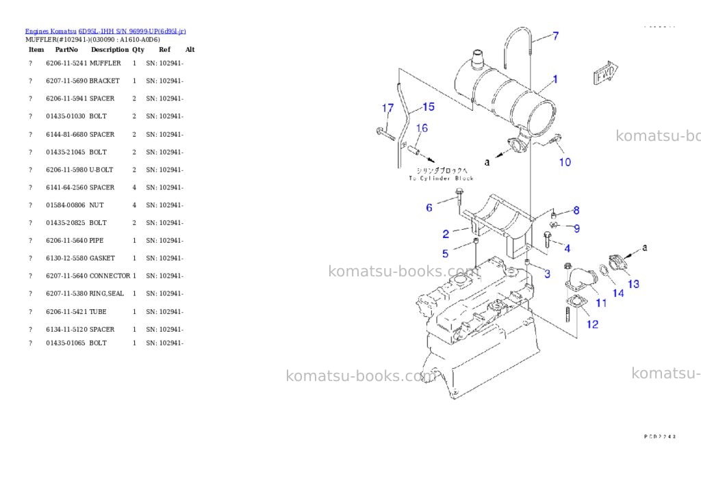 Komatsu 6d95l-1hh s/n 96999-up Parts catalog cover Page 8