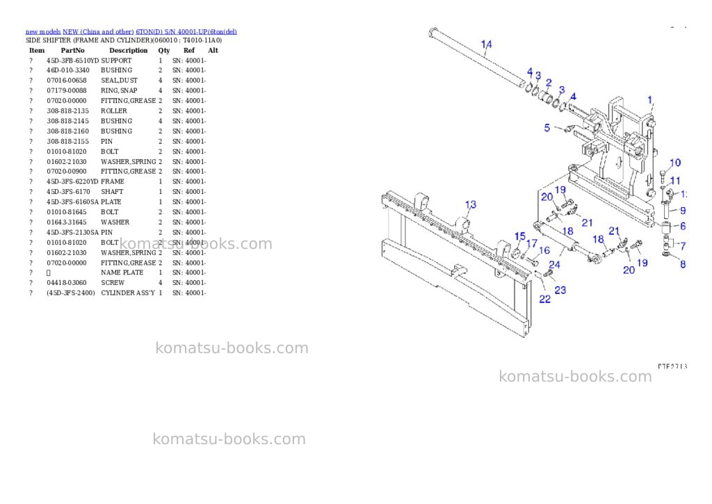 Komatsu 6tond s/n 40001-up Parts catalog cover Page 7