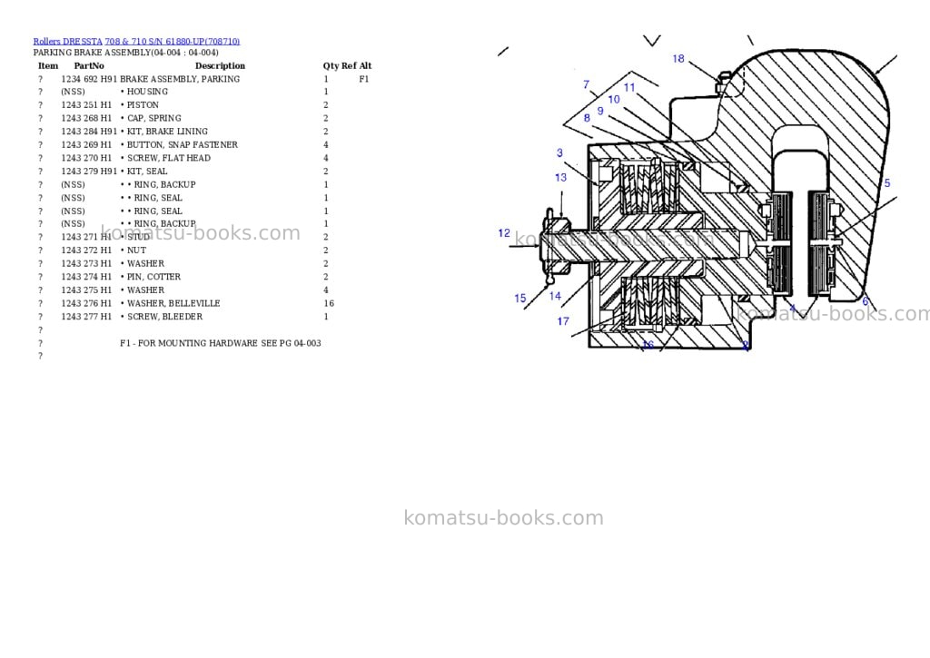 Komatsu 708 & 710 s/n 61880-up Parts catalog cover Page 6 Komatsu 708 & 710 s/n 61880-up Parts catalog cover Page 6