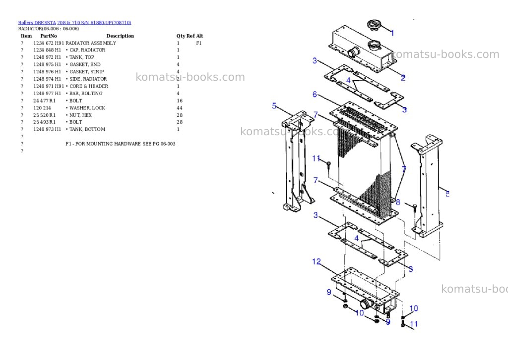 Komatsu 708 & 710 s/n 61880-up Parts catalog cover Page 9 Komatsu 708 & 710 s/n 61880-up Parts catalog cover Page 9