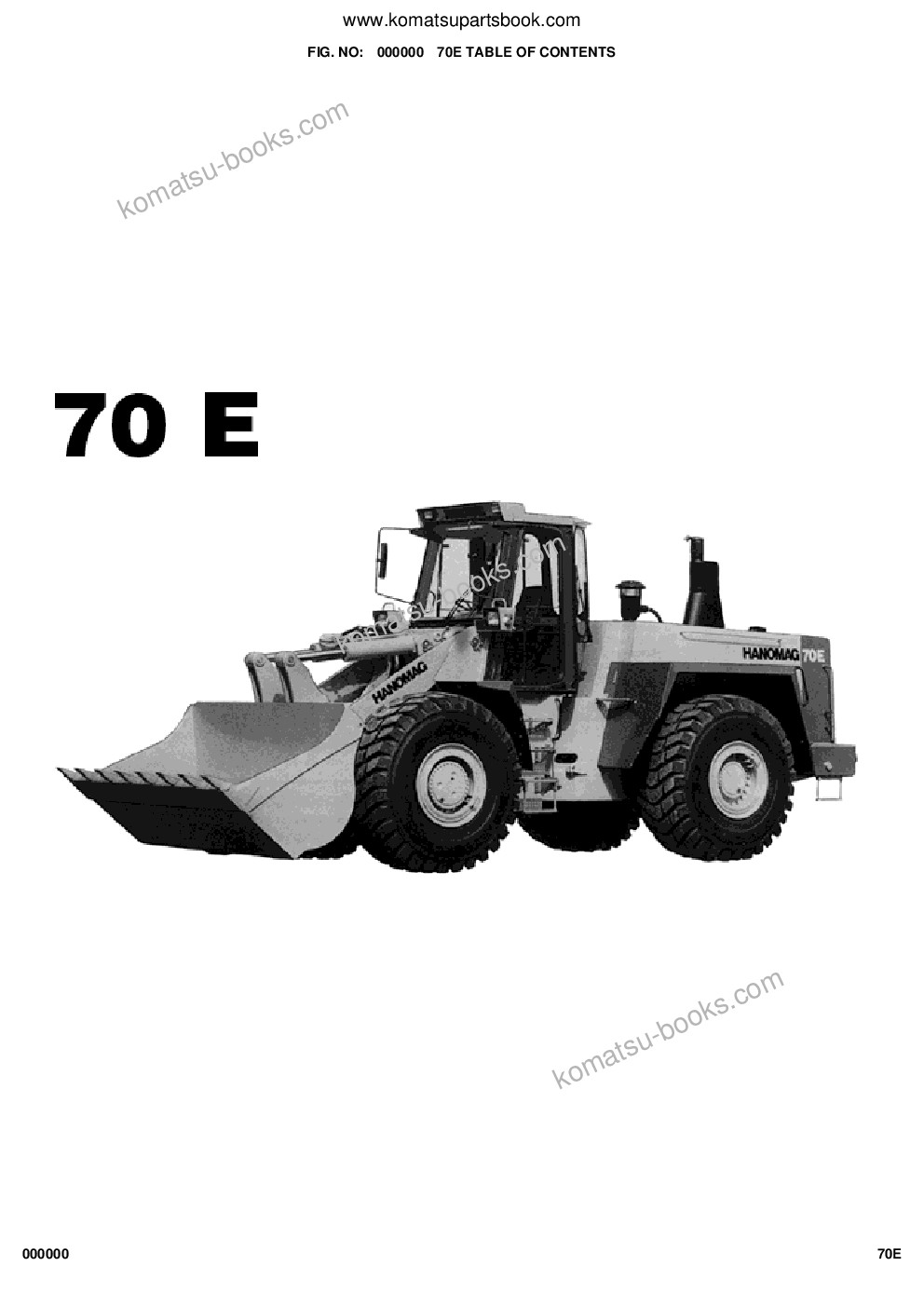 Komatsu 70e s/n 376020001 - up Ersatzteilkatalog Titelseite
