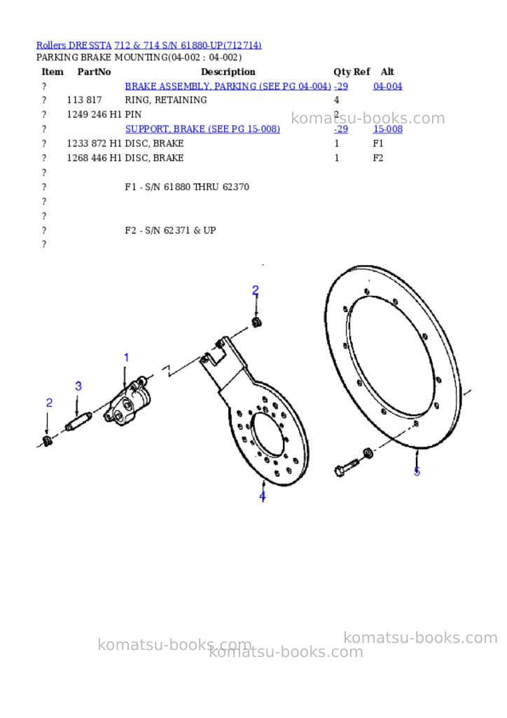 Komatsu 712 & 714 s/n 61880-up Parts catalog cover Page 5 Komatsu 712 & 714 s/n 61880-up Parts catalog cover Page 5