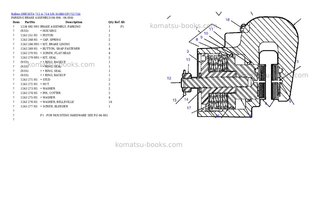Komatsu 712 & 714 s/n 61880-up Parts catalog cover Page 6 Komatsu 712 & 714 s/n 61880-up Parts catalog cover Page 6