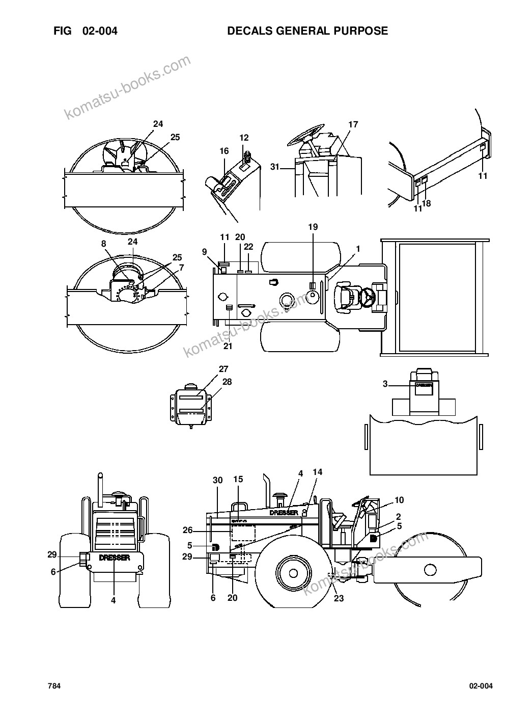 Komatsu 784, d784, pd784 s/n 452000-up Parts catalog cover Page 5