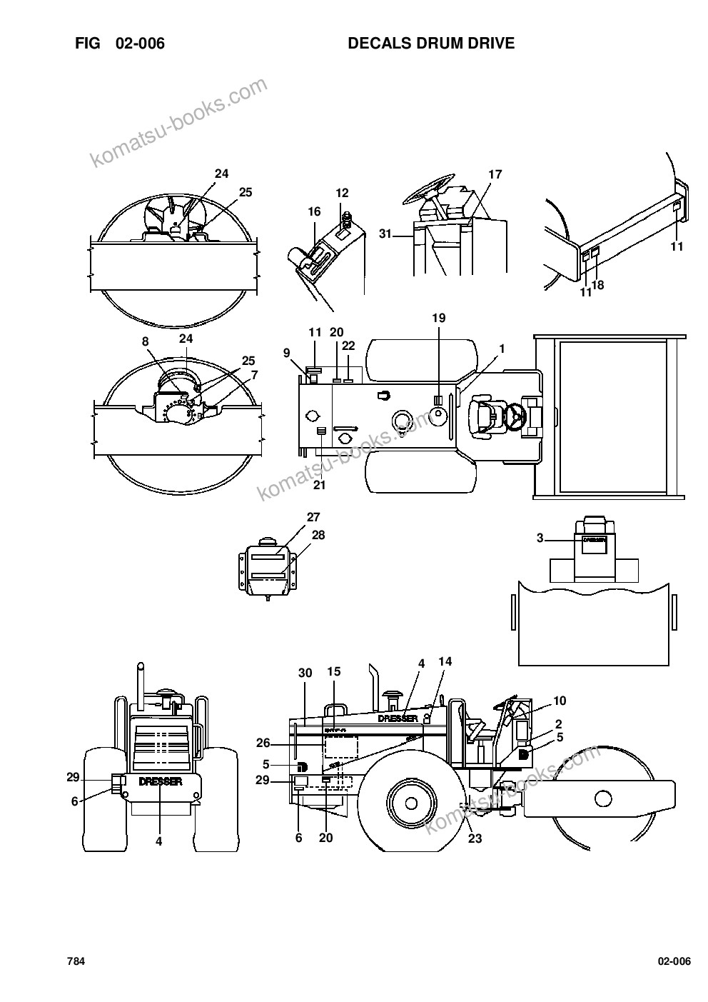 Komatsu 784, d784, pd784 s/n 452000-up Parts catalog cover Page 7