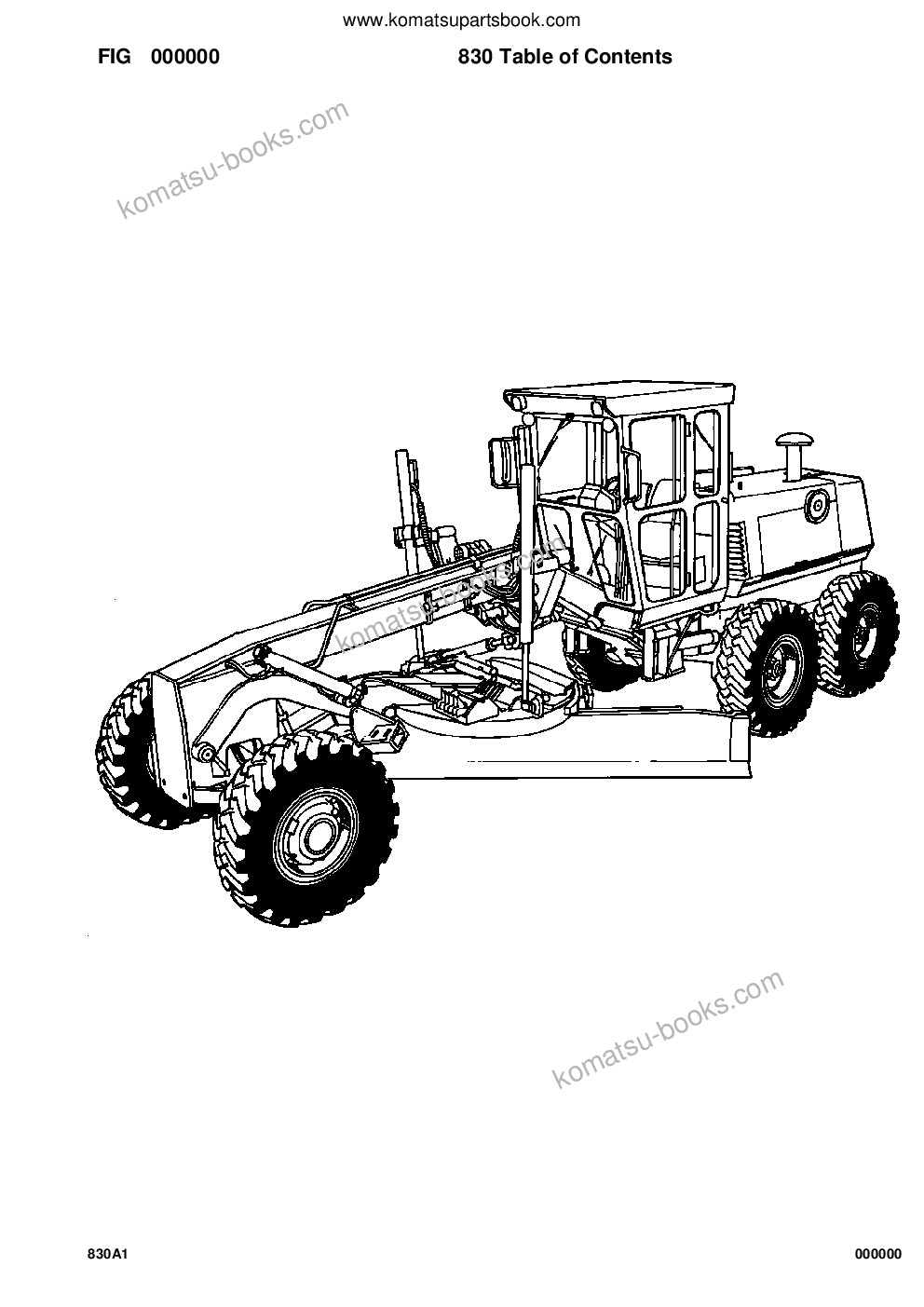 Komatsu 830 s/n u200000-u200416 Parts catalog cover