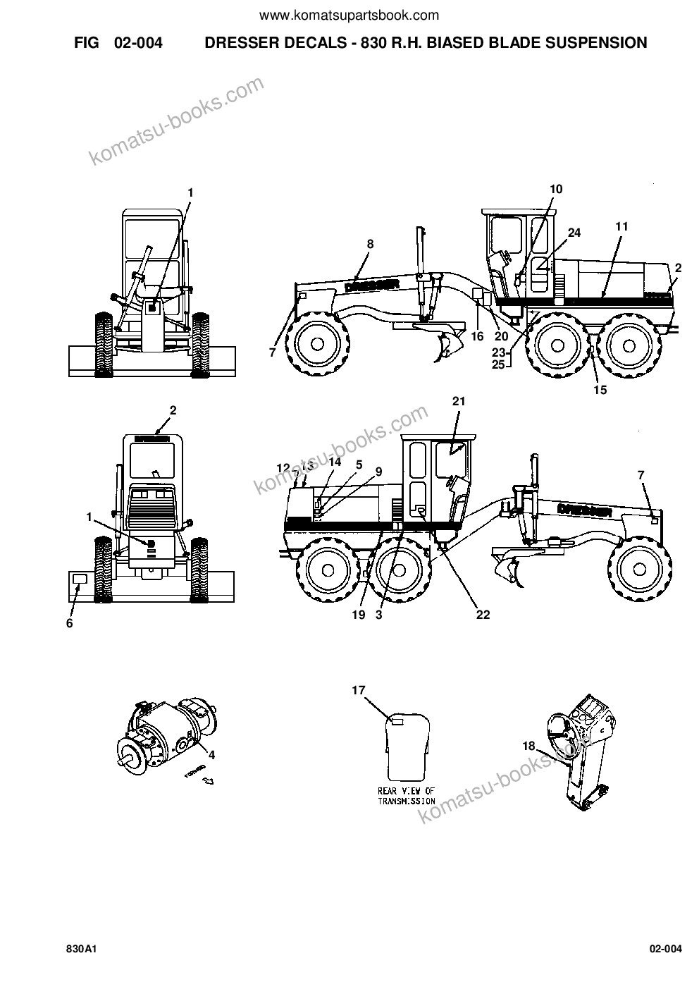 Komatsu 830 s/n u200000-u200416 Parts catalog cover Page 5