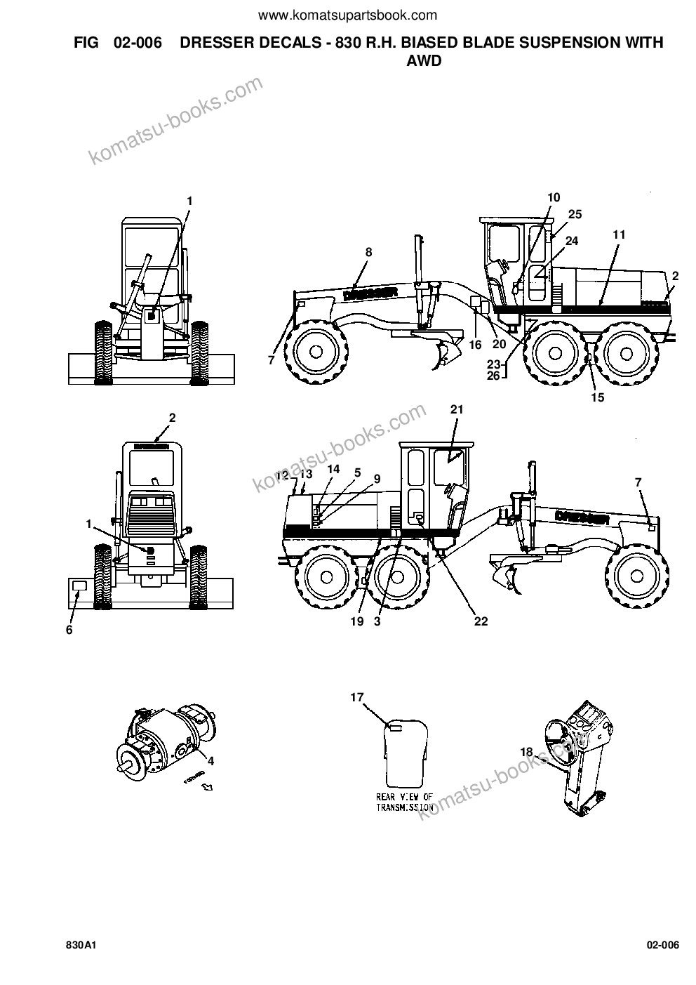 Komatsu 830 s/n u200000-u200416 Parts catalog cover Page 7