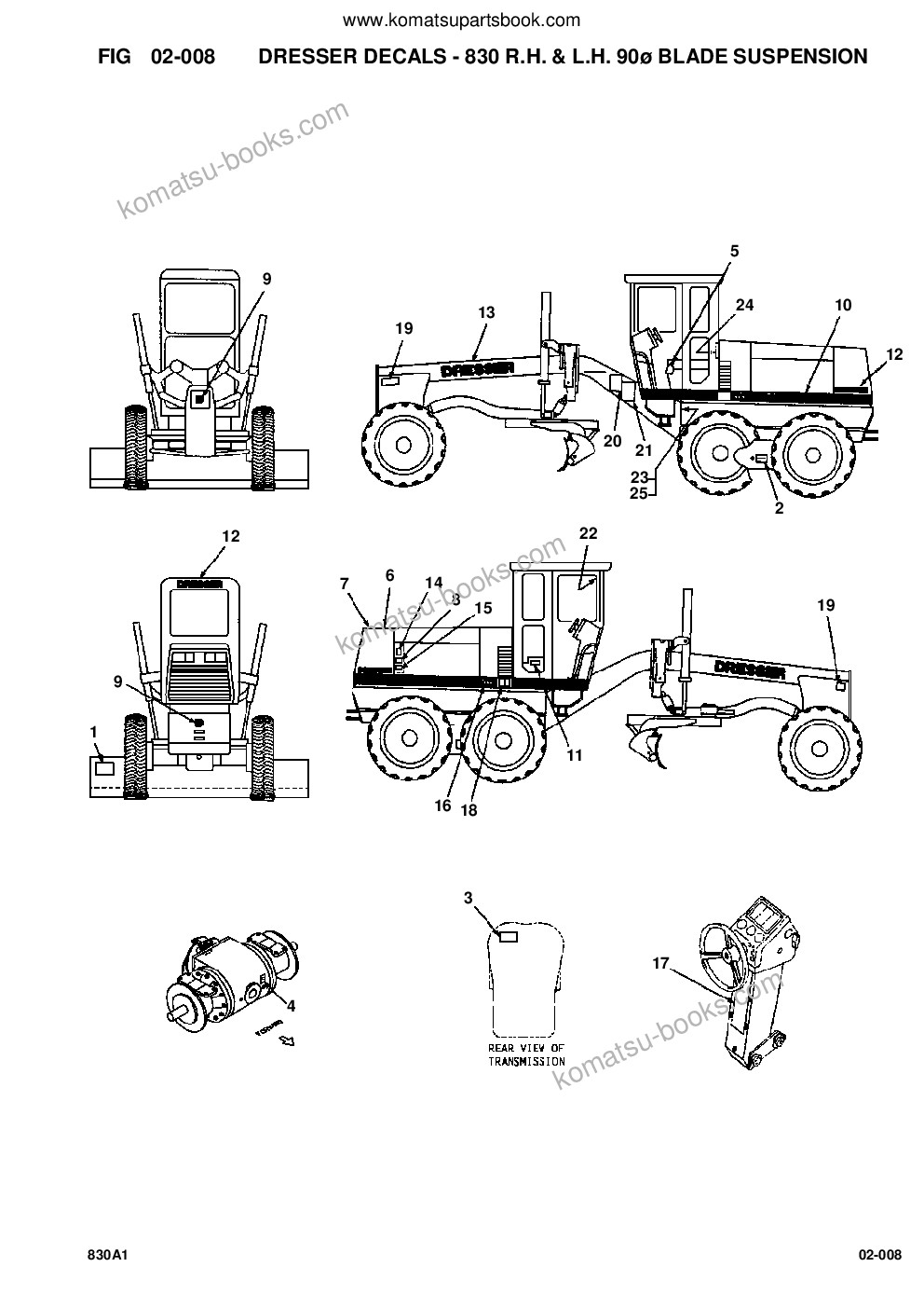 Komatsu 830 s/n u200000-u200416 Parts catalog cover Page 9