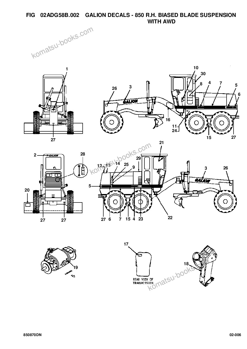 Komatsu 850, 850b, 850c, 870, 870b & 870c w/614t/s6d114 s/n u202002-up Parts catalog cover Page 7 Komatsu 850, 850b, 850c, 870, 870b & 870c w/614t/s6d114 s/n u202002-up Parts catalog cover Page 7
