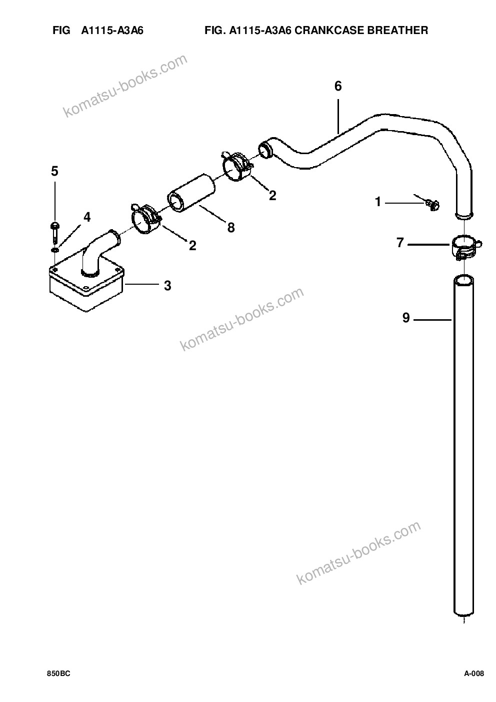 Komatsu 850b s/n u202575-up & 850c s/n u202727-up Parts catalog cover Page 10
