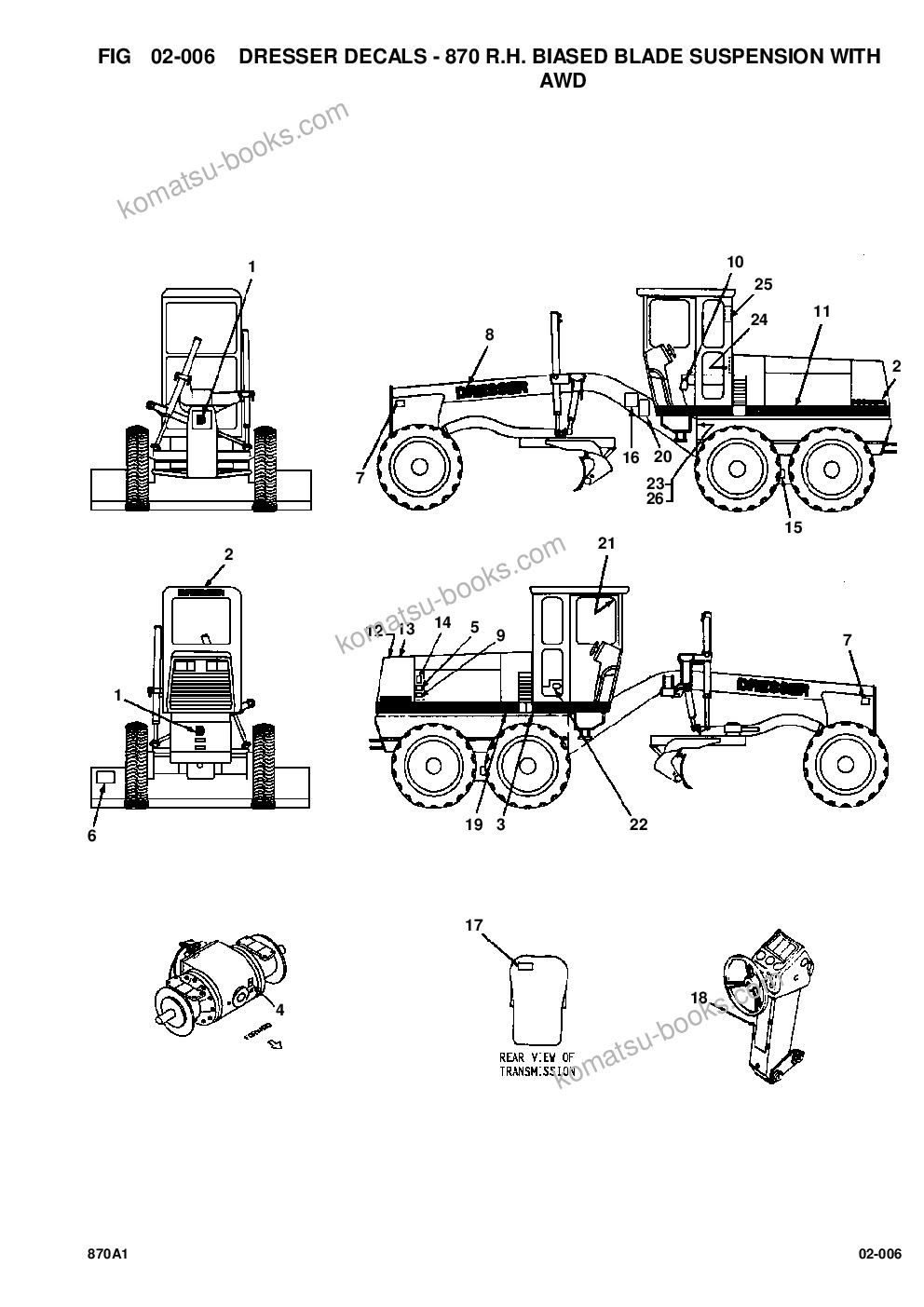 Komatsu 870 s/n u200000-u200416 Parts catalog cover Page 7 Komatsu 870 s/n u200000-u200416 Parts catalog cover Page 7