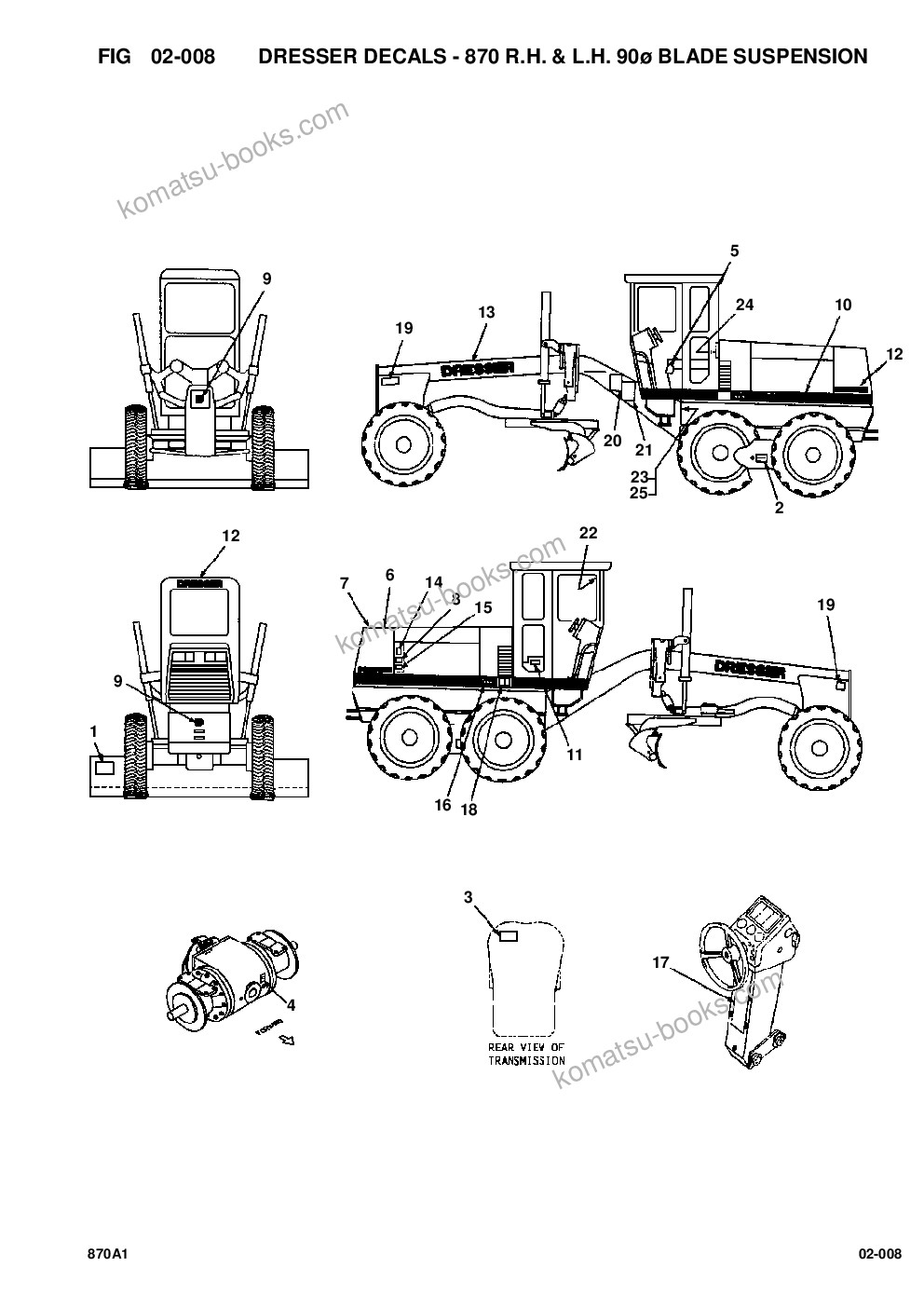 Komatsu 870 s/n u200000-u200416 Parts catalog cover Page 9 Komatsu 870 s/n u200000-u200416 Parts catalog cover Page 9