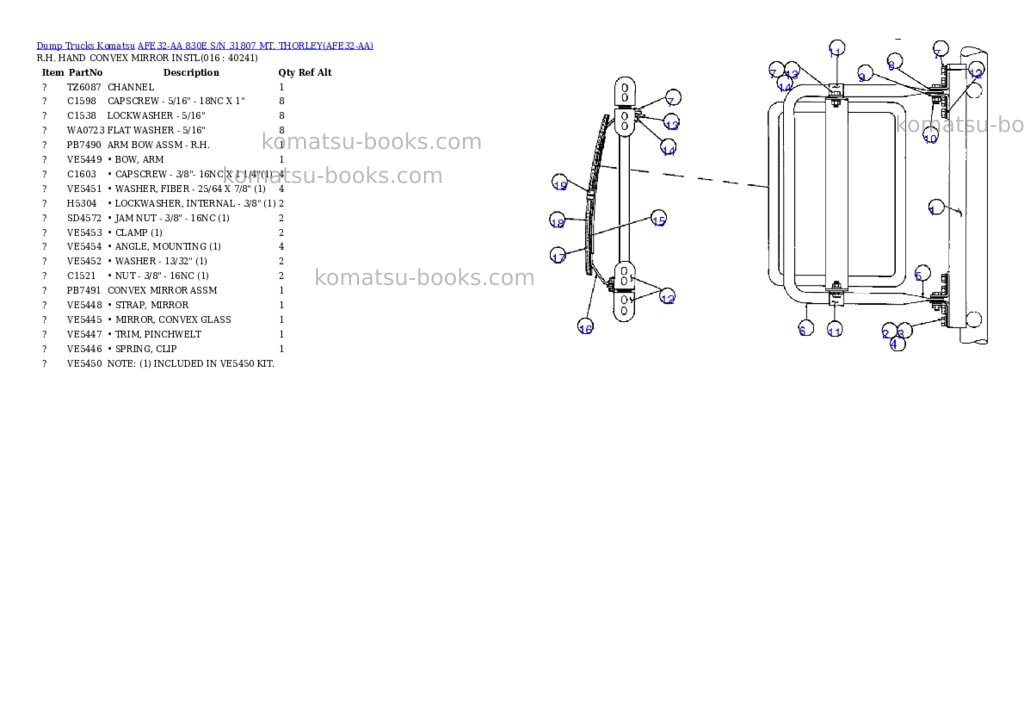 Komatsu afe32-aa 830e s/n 31807 mt. thorley Parts catalog cover Page 8 Komatsu afe32-aa 830e s/n 31807 mt. thorley Parts catalog cover Page 8