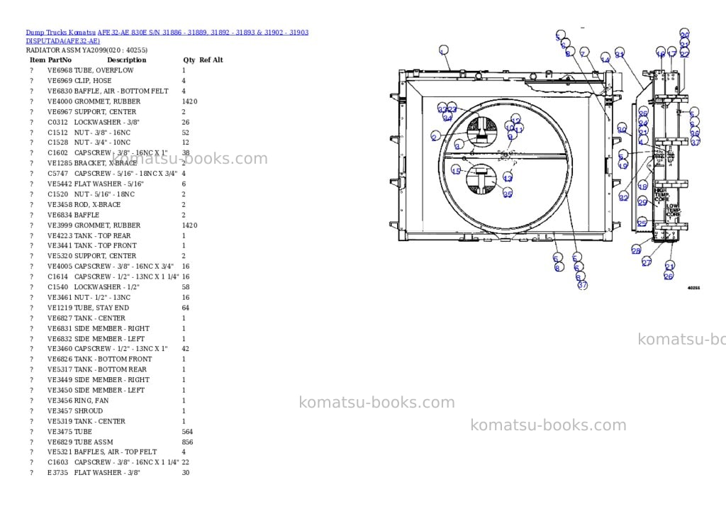 Komatsu afe32-ae 830e s/n 31886 - 31889, 31892 - 31893 & 31902 - 31903 disputada Parts catalog cover Page 10