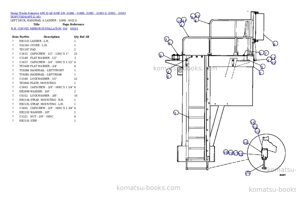 Komatsu afe32-ae 830e s/n 31886 - 31889, 31892 - 31893 & 31902 - 31903 disputada Parts catalog cover Page 4