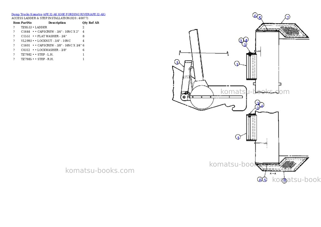 Komatsu afe32-ak 830e fording river Parts catalog cover Page 10 Komatsu afe32-ak 830e fording river Parts catalog cover Page 10