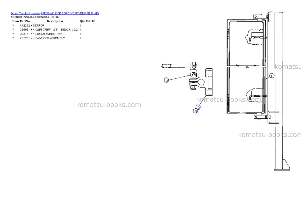 Komatsu afe32-ak 830e fording river Parts catalog cover Page 7 Komatsu afe32-ak 830e fording river Parts catalog cover Page 7