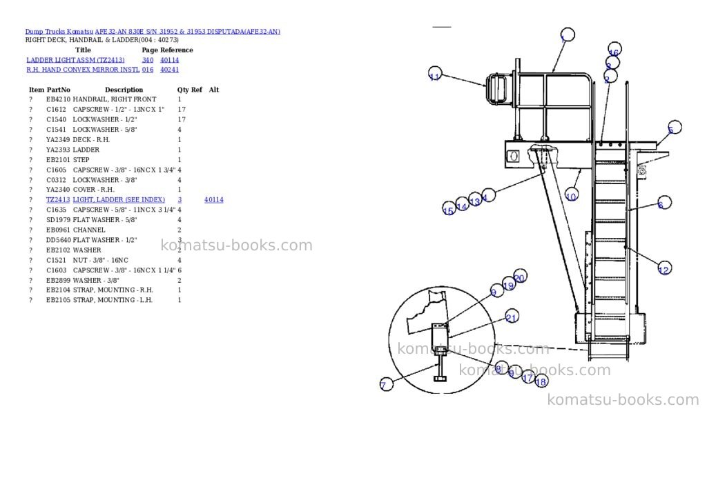 Komatsu afe32-an 830e s/n 31952 & 31953 disputada Parts catalog cover Page 2