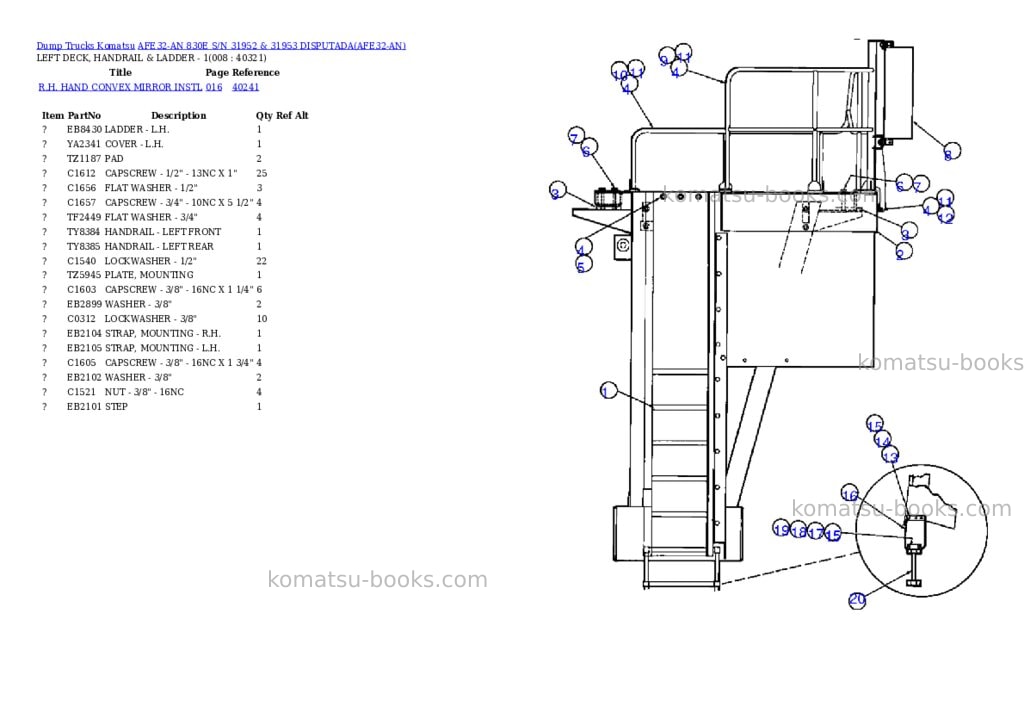 Komatsu afe32-an 830e s/n 31952 & 31953 disputada Parts catalog cover Page 4