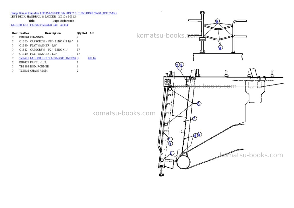 Komatsu afe32-an 830e s/n 31952 & 31953 disputada Parts catalog cover Page 5