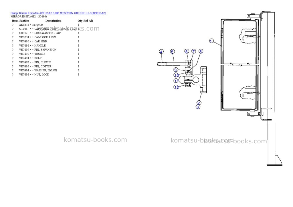 Komatsu afe32-ap 830e western greenhills Parts catalog cover Page 6 Komatsu afe32-ap 830e western greenhills Parts catalog cover Page 6