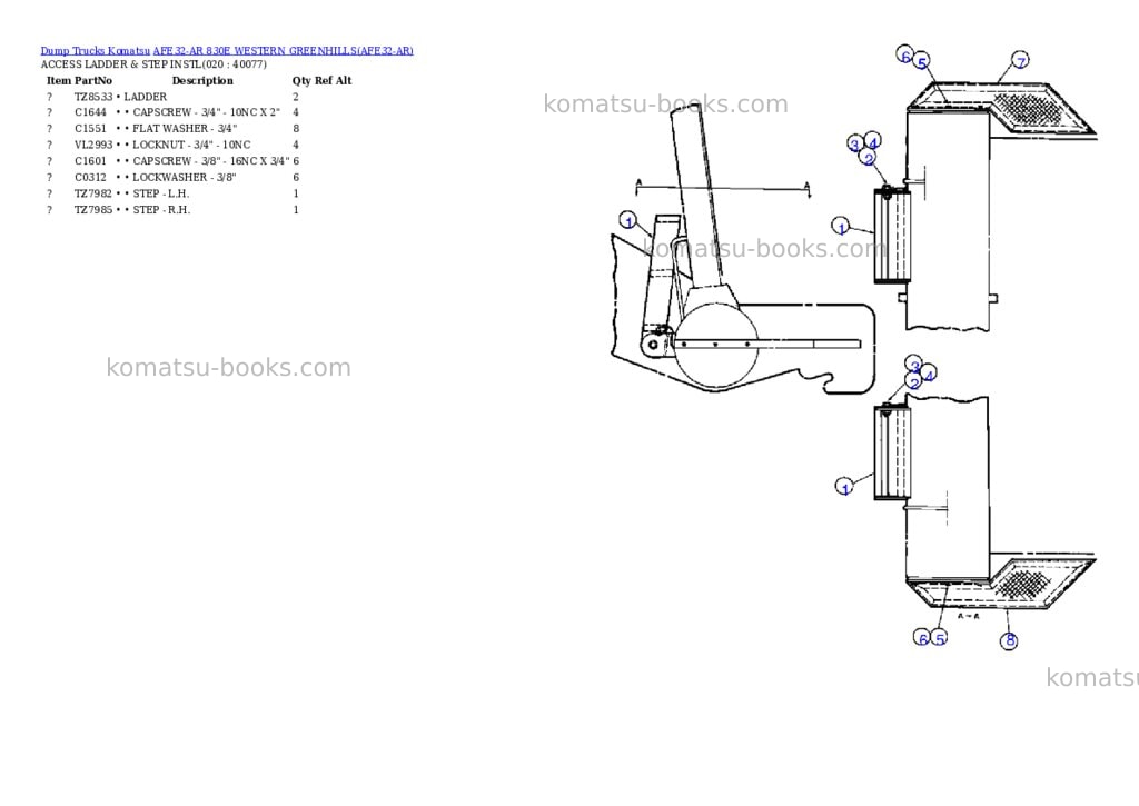 Komatsu afe32-ar 830e western greenhills Parts catalog cover Page 10 Komatsu afe32-ar 830e western greenhills Parts catalog cover Page 10