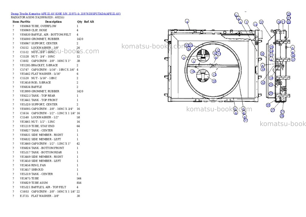 Komatsu afe32-av 830e s/n 31975 & 31976 disputada Parts catalog cover Page 10 Komatsu afe32-av 830e s/n 31975 & 31976 disputada Parts catalog cover Page 10