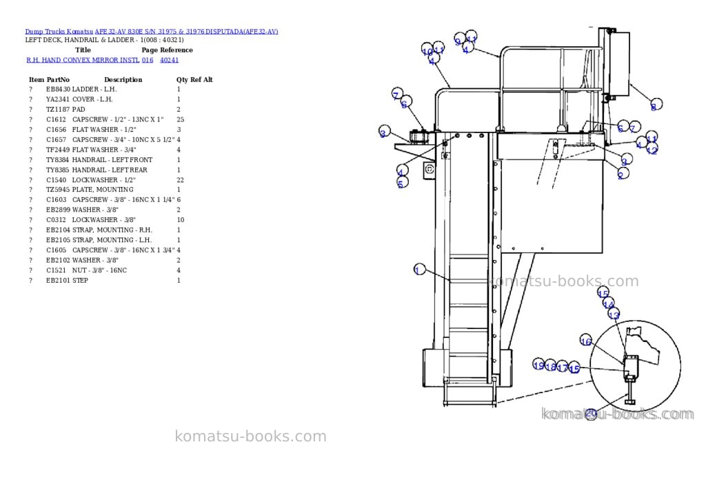 Komatsu afe32-av 830e s/n 31975 & 31976 disputada Parts catalog cover Page 4 Komatsu afe32-av 830e s/n 31975 & 31976 disputada Parts catalog cover Page 4