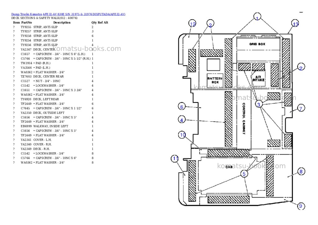 Komatsu afe32-av 830e s/n 31975 & 31976 disputada Parts catalog cover Page 6 Komatsu afe32-av 830e s/n 31975 & 31976 disputada Parts catalog cover Page 6