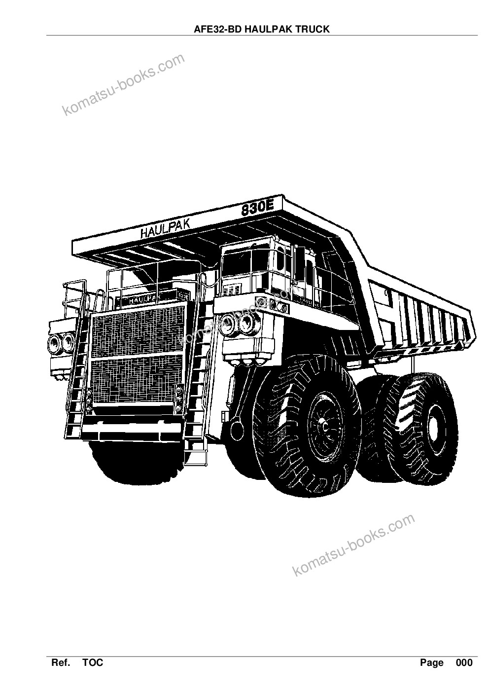 Komatsu afe32-bd 830e arch mineral Parts catalog cover