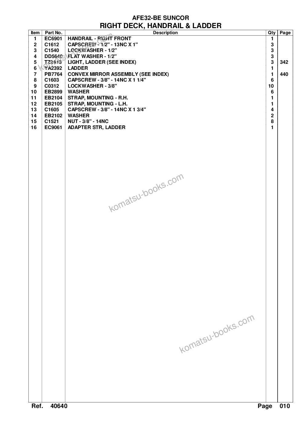 Komatsu afe32-be 830e s/n 32019 & 32123-32129 suncor Parts catalog cover Page 10 Komatsu afe32-be 830e s/n 32019 & 32123-32129 suncor Parts catalog cover Page 10