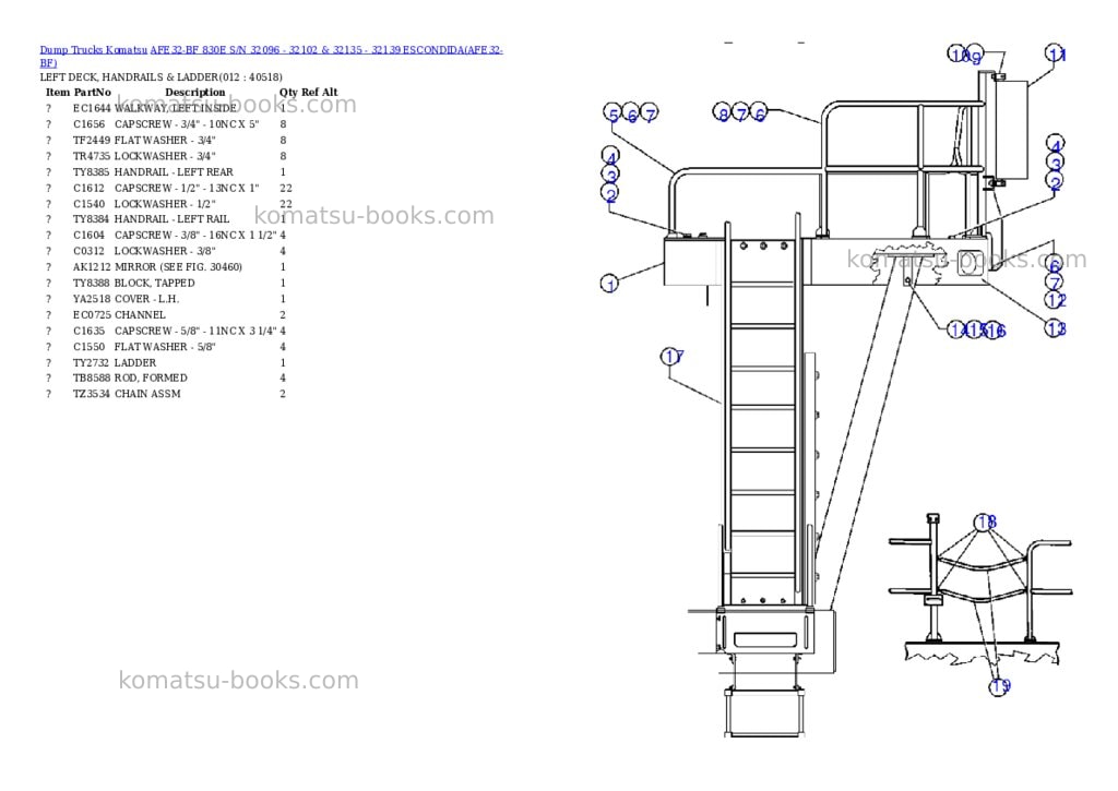 Komatsu afe32-bf 830e s/n 32096 - 32102 & 32135 - 32139 escondida Parts catalog cover Page 6