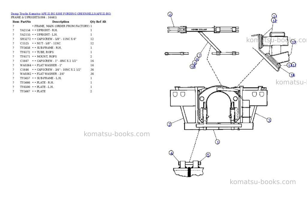 Komatsu afe32-bg 830e fording greenhills Parts catalog cover Page 2 Komatsu afe32-bg 830e fording greenhills Parts catalog cover Page 2