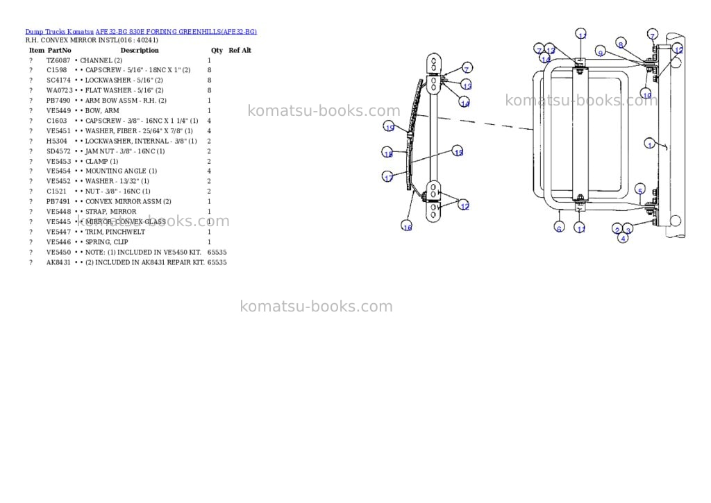 Komatsu afe32-bg 830e fording greenhills Parts catalog cover Page 8 Komatsu afe32-bg 830e fording greenhills Parts catalog cover Page 8