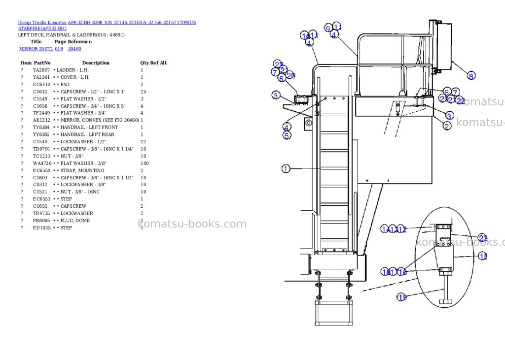 Komatsu afe32-bh 830e s/n 32146-32148 & 32156-32157 cyprus starfire Parts catalog cover Page 6 Komatsu afe32-bh 830e s/n 32146-32148 & 32156-32157 cyprus starfire Parts catalog cover Page 6