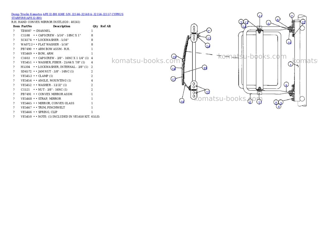 Komatsu afe32-bh 830e s/n 32146-32148 & 32156-32157 cyprus starfire Parts catalog cover Page 8 Komatsu afe32-bh 830e s/n 32146-32148 & 32156-32157 cyprus starfire Parts catalog cover Page 8