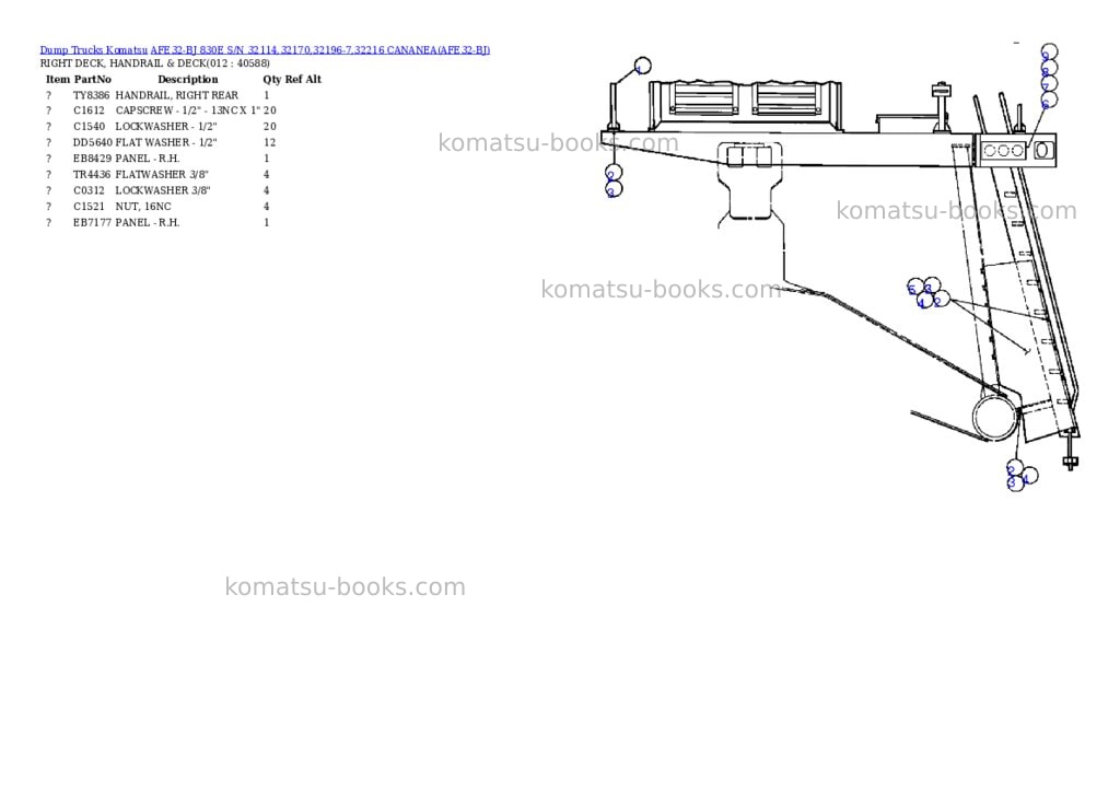 Komatsu afe32-bj 830e s/n 32114,32170,32196-7,32216 cananea Parts catalog cover Page 4