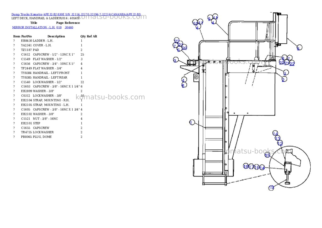 Komatsu afe32-bj 830e s/n 32114,32170,32196-7,32216 cananea Parts catalog cover Page 5