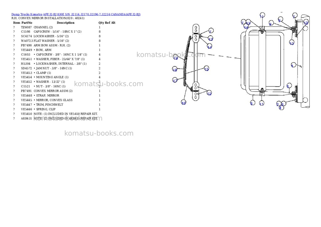 Komatsu afe32-bj 830e s/n 32114,32170,32196-7,32216 cananea Parts catalog cover Page 8