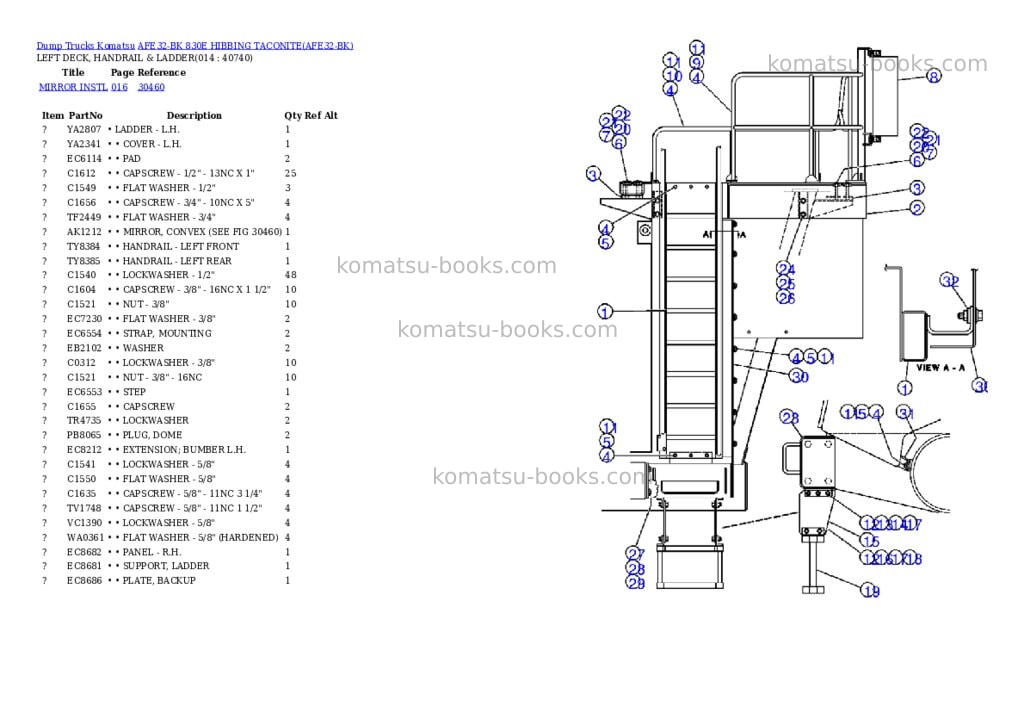 Komatsu afe32-bk 830e hibbing taconite Parts catalog cover Page 5 Komatsu afe32-bk 830e hibbing taconite Parts catalog cover Page 5