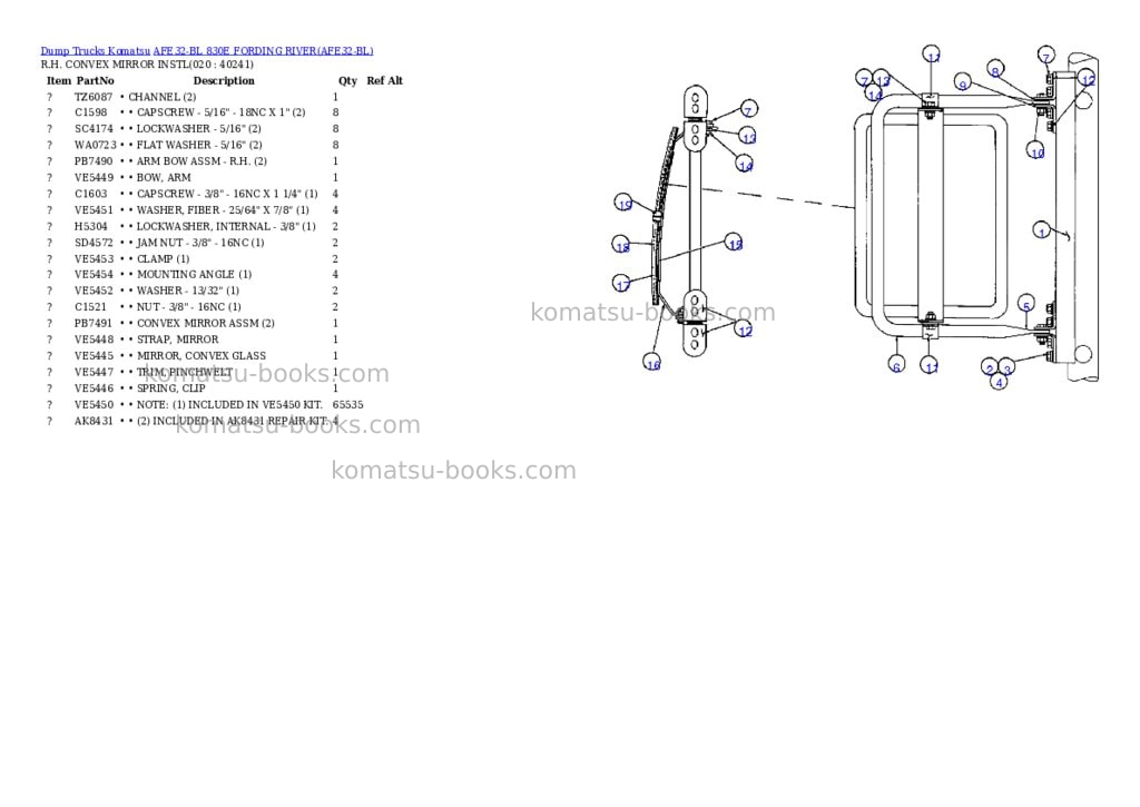 Komatsu afe32-bl 830e fording river Parts catalog cover Page 10 Komatsu afe32-bl 830e fording river Parts catalog cover Page 10