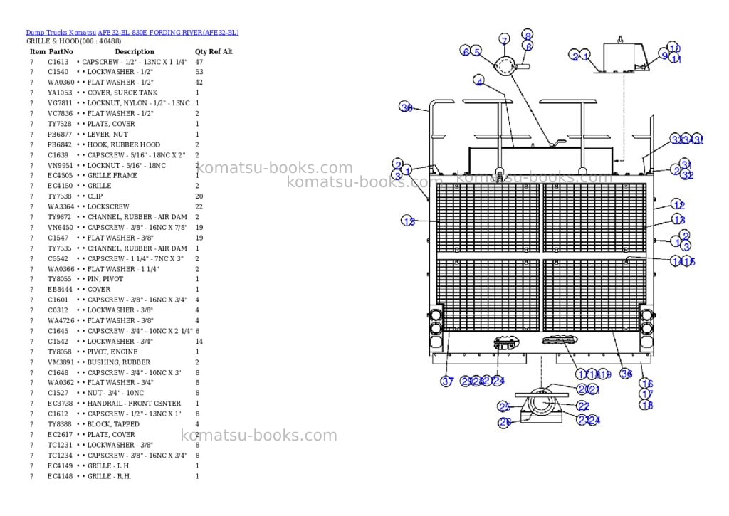 Komatsu afe32-bl 830e fording river Parts catalog cover Page 3 Komatsu afe32-bl 830e fording river Parts catalog cover Page 3